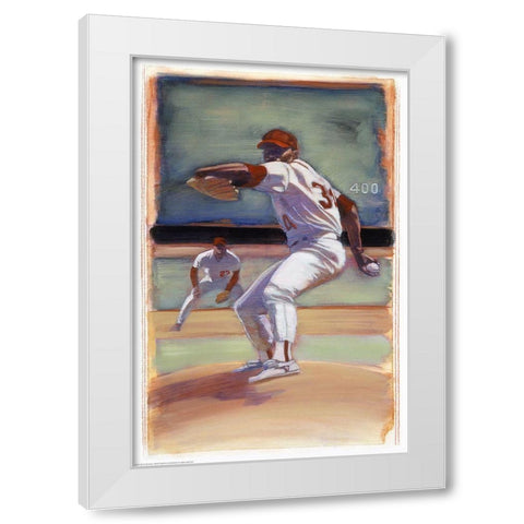 Baseball I White Modern Wood Framed Art Print by Yellow Cafe