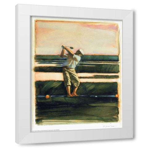 Golfer White Modern Wood Framed Art Print by Yellow Cafe