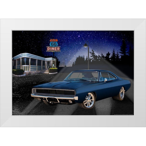 66 Muscle White Modern Wood Framed Art Print by Yellow Cafe