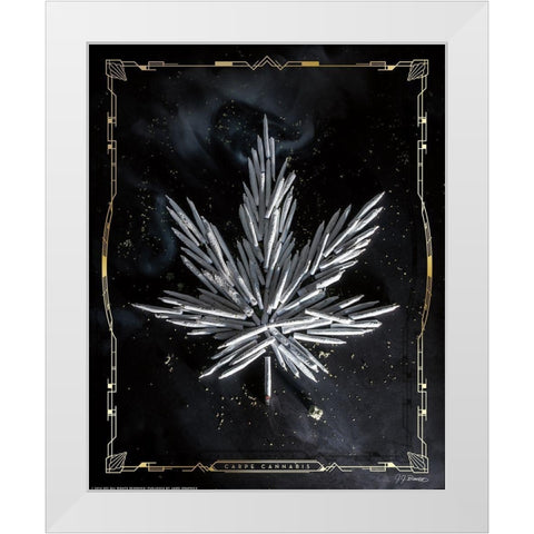 Carpe Cannabis White Modern Wood Framed Art Print by Yellow Cafe