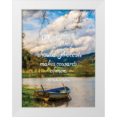To Sin by Silence White Modern Wood Framed Art Print by Yellow Cafe