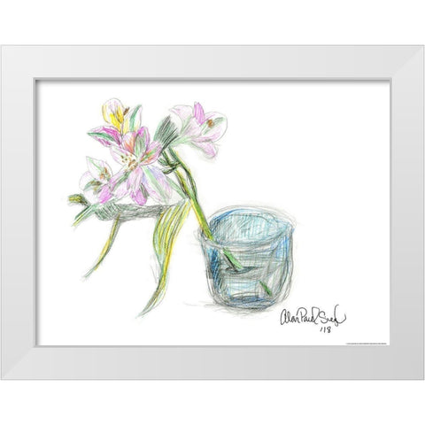 Flower III White Modern Wood Framed Art Print by Yellow Cafe