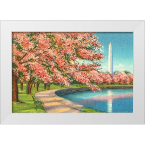 Washington DC White Modern Wood Framed Art Print by Yellow Cafe