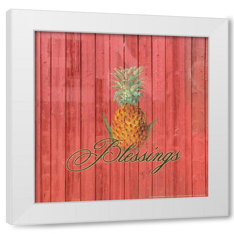 Blessings White Modern Wood Framed Art Print by Yellow Cafe