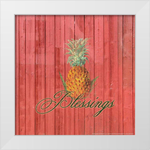 Blessings White Modern Wood Framed Art Print by Yellow Cafe