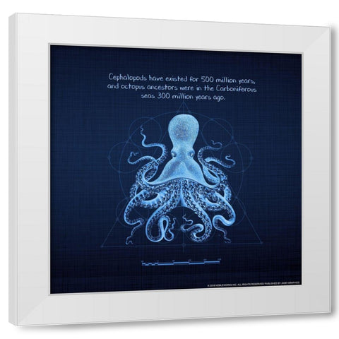 Octoprint II White Modern Wood Framed Art Print by Yellow Cafe