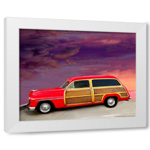 Red Woody White Modern Wood Framed Art Print by Yellow Cafe