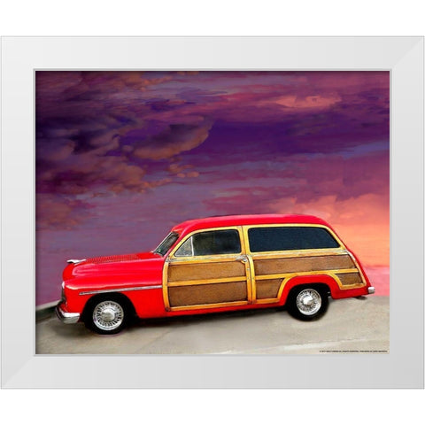 Red Woody White Modern Wood Framed Art Print by Yellow Cafe