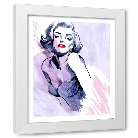 Marilyns Pose White Modern Wood Framed Art Print by Yellow Cafe