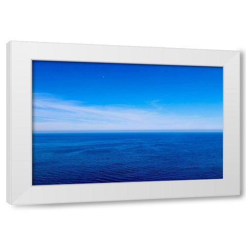 Horizon Line White Modern Wood Framed Art Print by Yellow Cafe