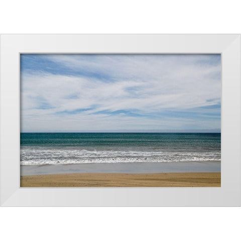 Waves White Modern Wood Framed Art Print by Yellow Cafe