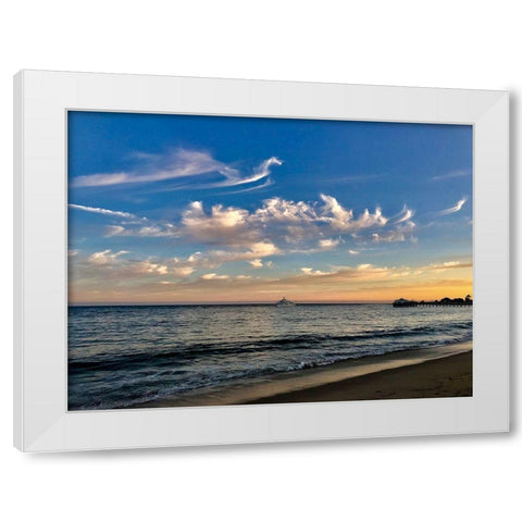 Sunset White Modern Wood Framed Art Print by Yellow Cafe