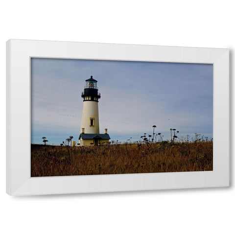 Lighthouse V White Modern Wood Framed Art Print by Yellow Cafe
