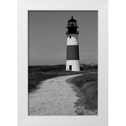Black and Lighthouse White Modern Wood Framed Art Print by Yellow Cafe