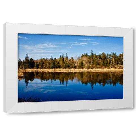 Lake Reflections White Modern Wood Framed Art Print by Yellow Cafe