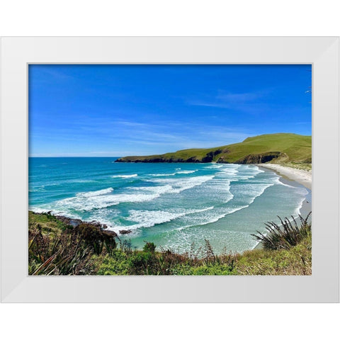 Coastline White Modern Wood Framed Art Print by Yellow Cafe