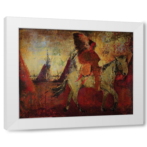 Native American Scene II White Modern Wood Framed Art Print by Yellow Cafe