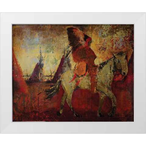 Native American Scene II White Modern Wood Framed Art Print by Yellow Cafe