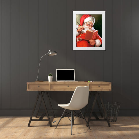 Naughty and Nice White Modern Wood Framed Art Print by Yellow Cafe