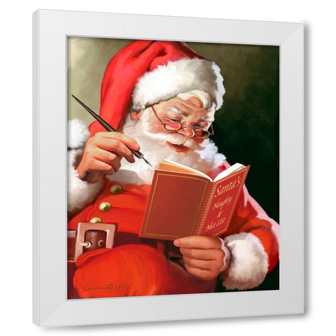 Naughty and Nice White Modern Wood Framed Art Print by Yellow Cafe