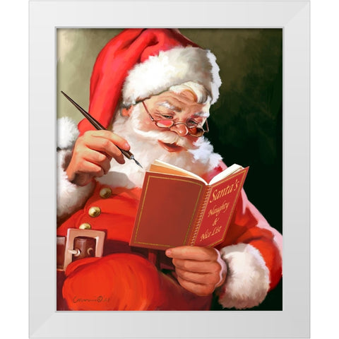 Naughty and Nice White Modern Wood Framed Art Print by Yellow Cafe