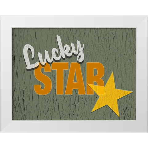 Lucky Star White Modern Wood Framed Art Print by Yellow Cafe