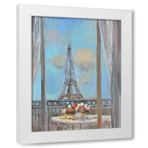 Tower View White Modern Wood Framed Art Print by Yellow Cafe