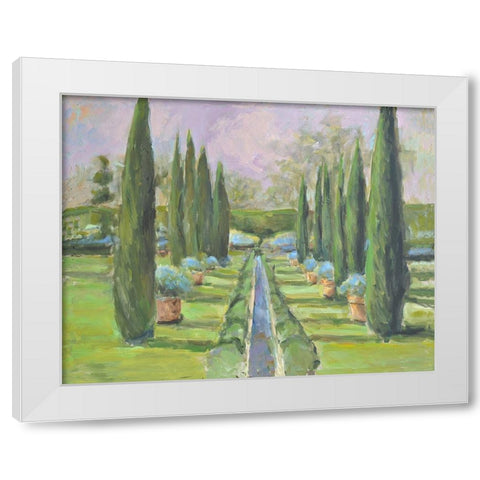 Garden Path White Modern Wood Framed Art Print by Yellow Cafe
