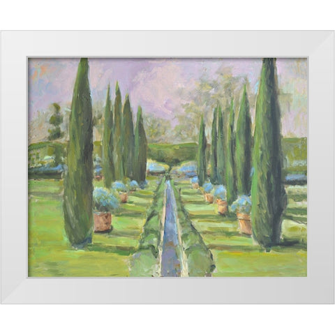 Garden Path White Modern Wood Framed Art Print by Yellow Cafe