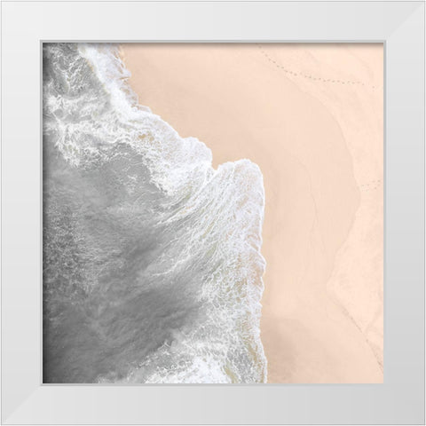 Apricot Shore White Modern Wood Framed Art Print by Sommers, Mindy