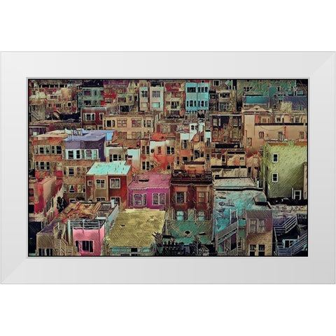 Windows and Neighbors White Modern Wood Framed Art Print by Sommers, Mindy