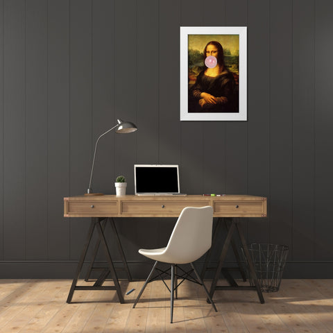 Mona Lisa White Modern Wood Framed Art Print by Sommers, Mindy