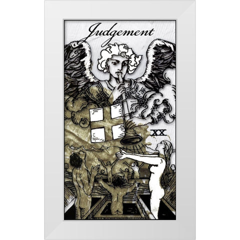 Judgment White Modern Wood Framed Art Print by Sommers, Mindy