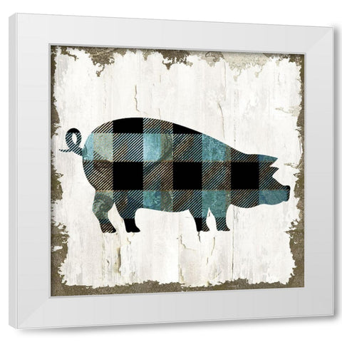 Pig White Modern Wood Framed Art Print by Sommers, Mindy