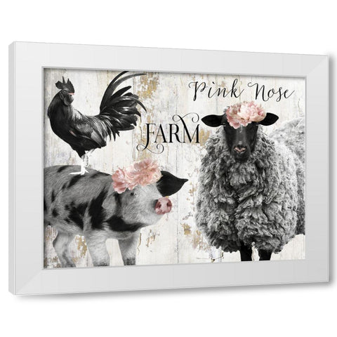 Pink Nose Farm II White Modern Wood Framed Art Print by Sommers, Mindy
