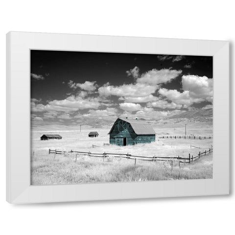 Aqua Barn White Modern Wood Framed Art Print by Sommers, Mindy