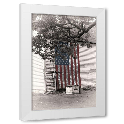 Barn Flag II White Modern Wood Framed Art Print by Sommers, Mindy