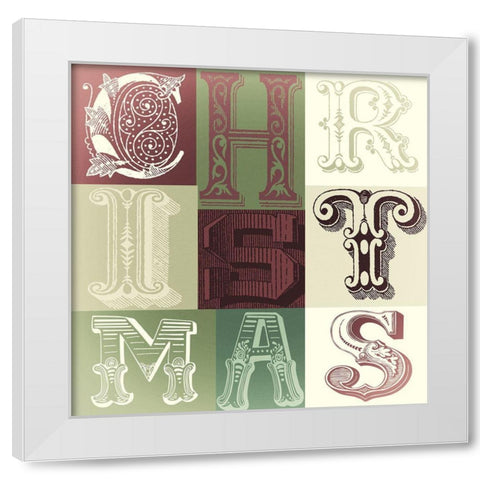 Christmas Blocks White Modern Wood Framed Art Print by Sommers, Mindy