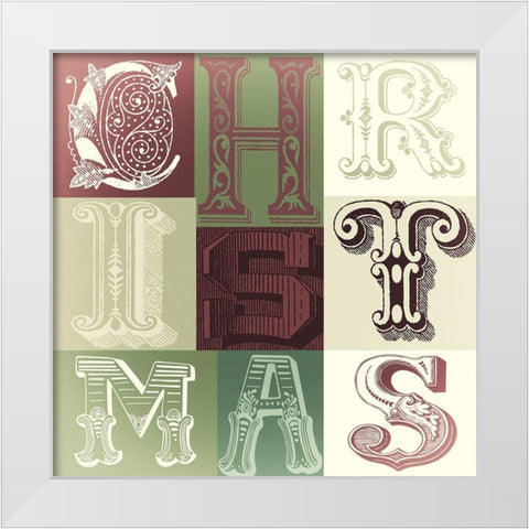 Christmas Blocks White Modern Wood Framed Art Print by Sommers, Mindy