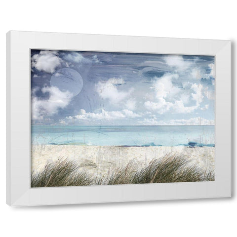 Cloudy Beach White Modern Wood Framed Art Print by Sommers, Mindy