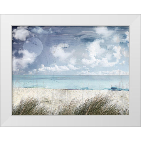 Cloudy Beach White Modern Wood Framed Art Print by Sommers, Mindy