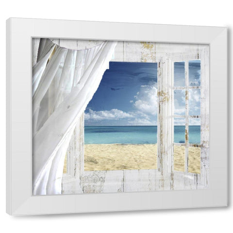 Summer Me White Modern Wood Framed Art Print by Sommers, Mindy