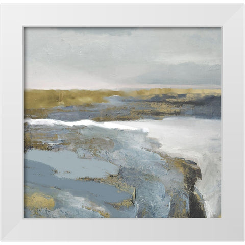 Golden Cliffs White Modern Wood Framed Art Print by Sommers, Mindy