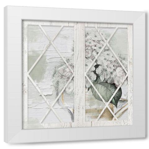 Shabby Hydrangea White Modern Wood Framed Art Print by Sommers, Mindy