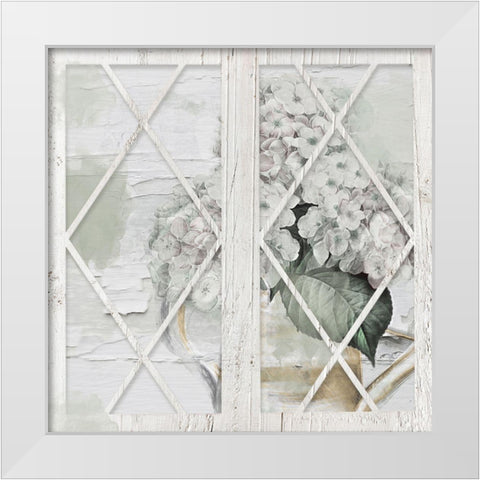 Shabby Hydrangea White Modern Wood Framed Art Print by Sommers, Mindy