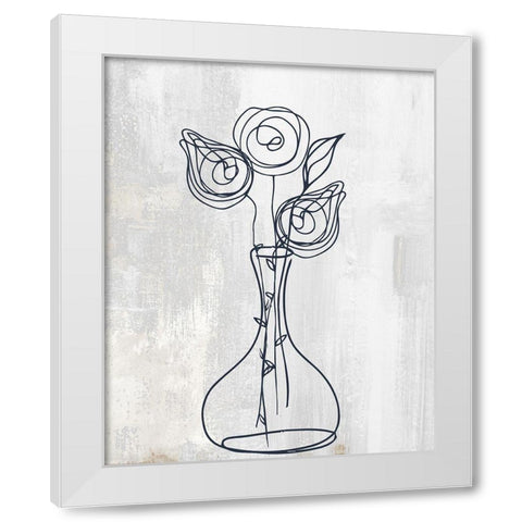 Rosettes White Modern Wood Framed Art Print by Sommers, Mindy