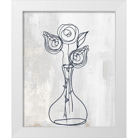 Rosettes White Modern Wood Framed Art Print by Sommers, Mindy