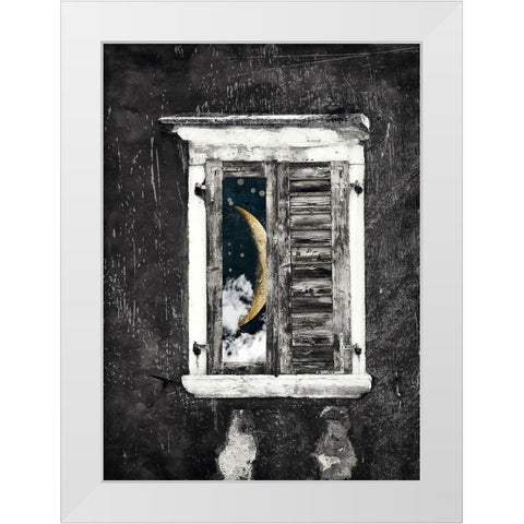Moon Window White Modern Wood Framed Art Print by Sommers, Mindy