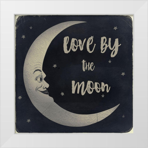 Love by the Moon White Modern Wood Framed Art Print by Sommers, Mindy