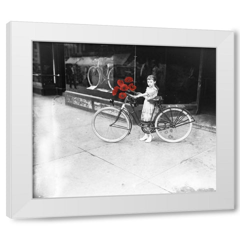 Poppy Girl White Modern Wood Framed Art Print by Sommers, Mindy